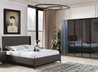 Loft Bedroom Set Bed 2x Bedside tables Wardrobe Design 4pcs.